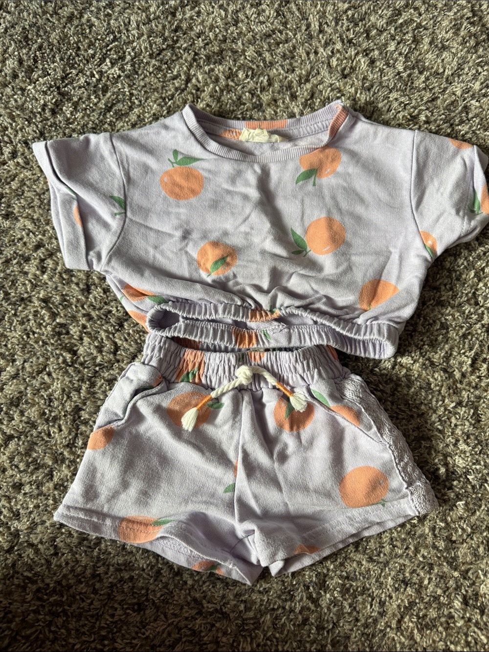 Jessica Simpson Lavender Kids Matching Set with Orange Fruit Print